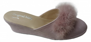 PANTOFOLA DONNA MILLY IN CAMOSCIO ARTIGIANALE MADE IN ITALY