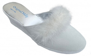PANTOFOLA DONNA MILLY IN CAMOSCIO ARTIGIANALE MADE IN ITALY