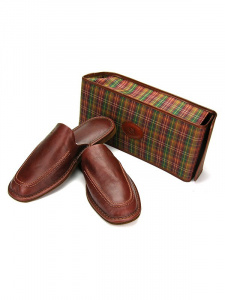 PANTOFOLE UOMO IN PELLE DA VIAGGIO LE ARTI MADE IN ITALY