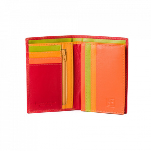 Portafoglio da uomo a libro in pelle multicolore con lampo DUDU