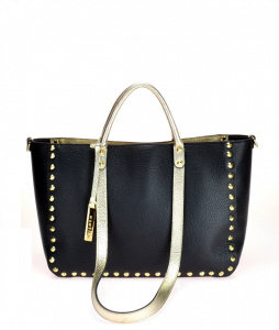 BORSA DONNA A MANO IN PELLE MONTINI DORA BICOLORE MADE IN ITALY