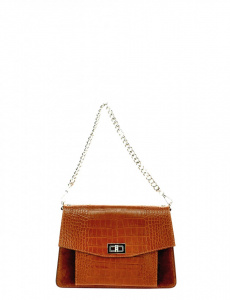 BORSA DONNA A SPALLA IN PELLE STAMPA COCCODRILLO MONTINI GRETA MADE IN ITALY