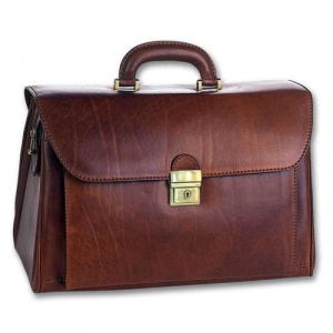 BORSA MEDICO IN PELLE CON TASCA DI BERARDINO