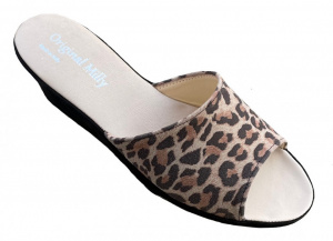 CIABATTA DONNA MILLY IN CAMOSCIO STAMPA ANIMALIER ARTIGIANALE MADE IN ITALY