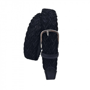 CINTURA UOMO 3,5 CM INTRECCIATA IN CAMOSCIO ORIONE BELTS ARTIGIANALE MADE IN ITALY