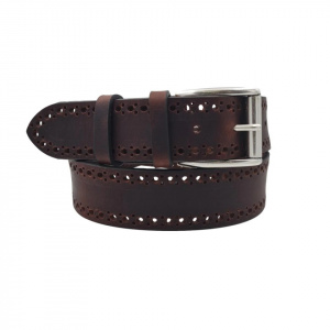 CINTURA UOMO 4 CM IN CUOIO ABRASIVATO CON BORCHIE ORIONE BELTS