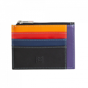DUDU Bustina porta carte di credito in vera pelle colorata portafogli con zip