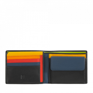 DUDU Portafoglio multicolore in pelle classico da uomo RFID firmato