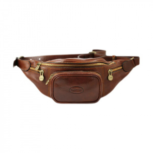 MARSUPIO IN PELLE ARTIGIANALE FANTINI MODELLO 5 TASCHE DISCOVERY