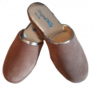 PANTOFOLA DONNA IN CAMOSCIO MILLY ARTIGIANALE MADE IN ITALY