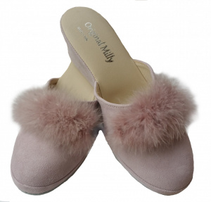 PANTOFOLA DONNA MILLY IN CAMOSCIO ARTIGIANALE MADE IN ITALY