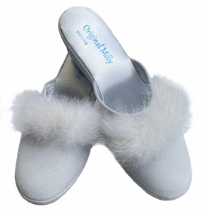 PANTOFOLA DONNA MILLY IN CAMOSCIO ARTIGIANALE MADE IN ITALY