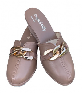PANTOFOLA DONNA MILLY IN PELLE ARTIGIANALE MADE IN ITALY