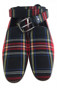 PARURE MOCASSINI E CINTURA UOMO IN TARTAN GAROFALO GIANBATTISTA ARTIGIANALE MADE IN ITALY
