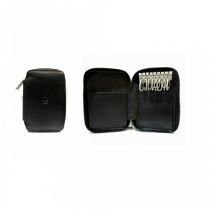 PORTACHIAVI CORTO IN PELLE A 8 GANCI CON ZIP TONY PEROTTI