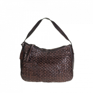BORSA DONNA A SPALLA VINTAGE IN PELLE INTRECCIATA A MANO TUSCAN'S MADE IN ITALY