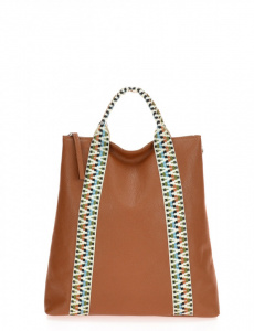 BORSA DONNA CON MANICI IN TESSUTO MULTICOLOR MONTINI GHITA MADE IN ITALY