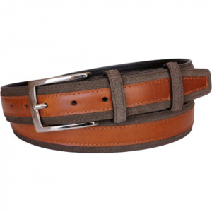 CINTURA UOMO 3,5 CM BICOLORE IN PELLE E CAMOSCIO ORIONE BELTS ARTIGIANALE MADE IN ITALY