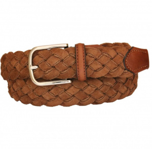 CINTURA UOMO 3,5 CM INTRECCIATA IN CAMOSCIO ORIONE BELTS ARTIGIANALE MADE IN ITALY