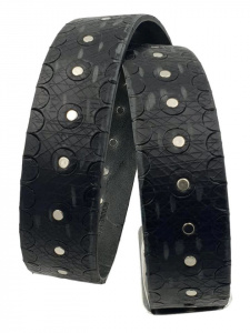 CINTURA UOMO 4 CM IN CUOIO ABRASIVATO CON BORCHIE ORIONE BELTS ARTIGIANALE MADE IN ITALY
