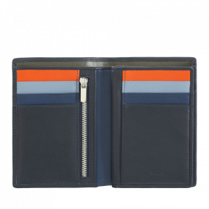 DUDU Portafoglio da uomo a libro RFID in pelle multicolore con lampo