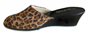 PANTOFOLA DONNA MILLY STAMPA ANIMALIER ARTIGIANALE MADE IN ITALY