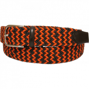 CINTURA UOMO 3,5 CM BICOLORE ELASTICA INTRECCIATA IN TESSUTO ORIONE BELTS ARTIGIANALE MADE IN ITALY