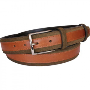 CINTURA UOMO 3,5 CM BICOLORE IN PELLE E CAMOSCIO ORIONE BELTS ARTIGIANALE MADE IN ITALY