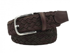 CINTURA UOMO 3,5 CM INTRECCIATA IN CAMOSCIO ORIONE BELTS ARTIGIANALE MADE IN ITALY