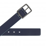 DUDU Cintura Uomo in Vera Pelle Morbida Made in Italy Bicolore H 34mm Accorciabile Stile Casual
