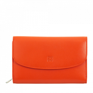 DUDU Portafoglio Donna in Pelle Morbida Colorata, Borsello con Portamonete a Cerniera, 12 Porta Carte Tessere, Multicolore