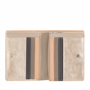DUDU Portafoglio Donna Piccolo di Pelle Colorata Porta Carte e Tessere con Portamonete Zip e Bottone