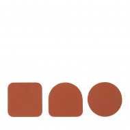DUDU Set di 3 Sottobicchieri in Morbida Pelle Colorati, Bifacciale Double Face, di Forma Quadrati Rotondi, 9,5x9,5 cm, Design Elegante