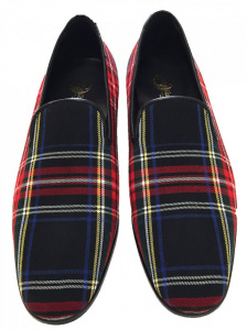 ESCLUSIVA PARURE LUSSO MOCASSINI E CINTURA UOMO IN TARTAN GAROFALO GIANBATTISTA ARTIGIANALE MADE IN ITALY