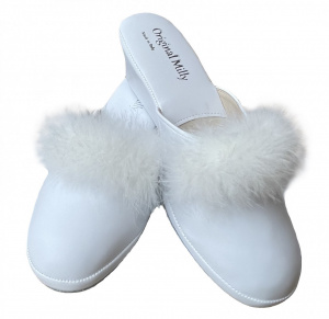 PANTOFOLA DONNA MILLY IN CAMOSCIO ARTIGIANALE MADE IN ITALY