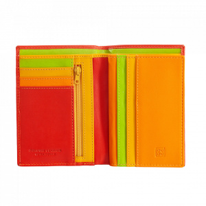 Portafoglio da uomo a libro in pelle multicolore con lampo DUDU