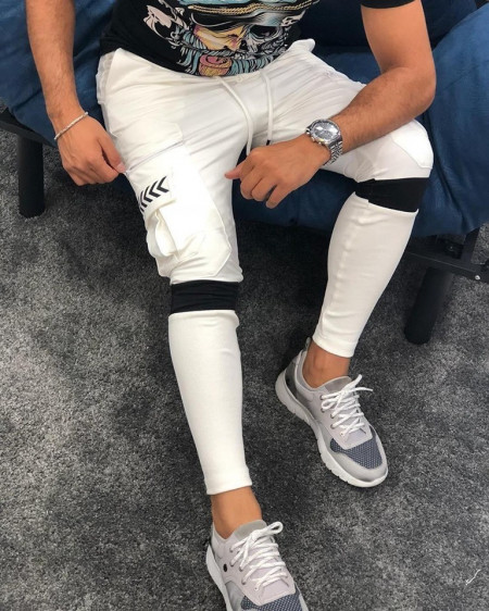 Pantaloni Trening alb