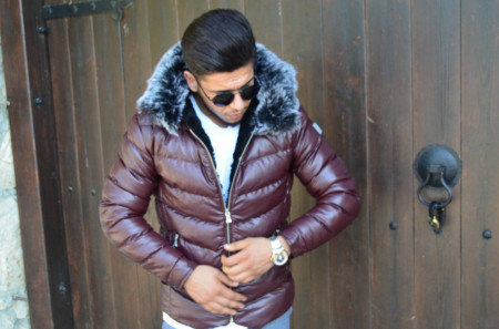 Geaca Piele eco bordo