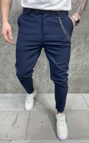 Pantaloni slimfit casual navy blue