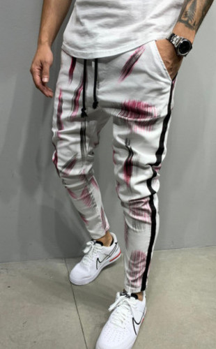 BLUGI SLIM FIT STRIPED&PAINTED WHITE COD B5441