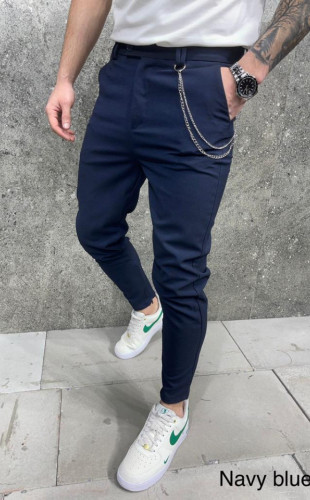 Pantaloni slimfit casual navy blue