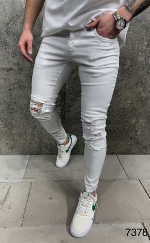 Blugi albi slimfit B7378