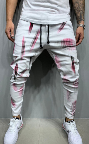 BLUGI SLIM FIT STRIPED&PAINTED WHITE COD B5441