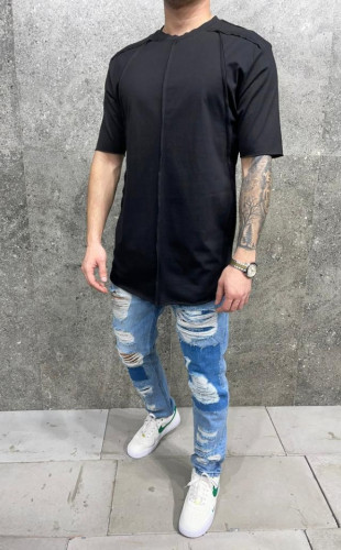 Tricou long fashion black blk-003