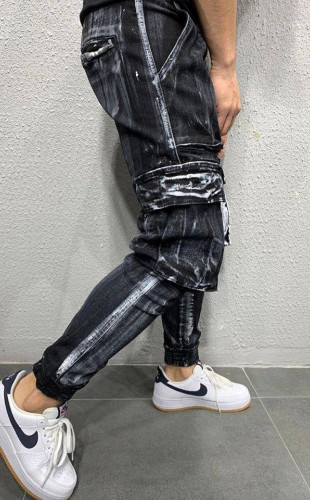 Blugi Cu Tur Black Painted