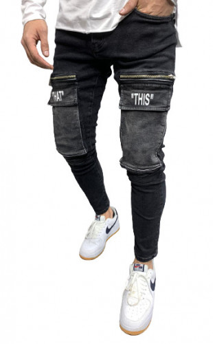 Blugi Skinny Conici Negru That This
