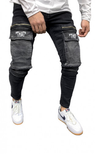 Blugi Skinny Conici Negru That This