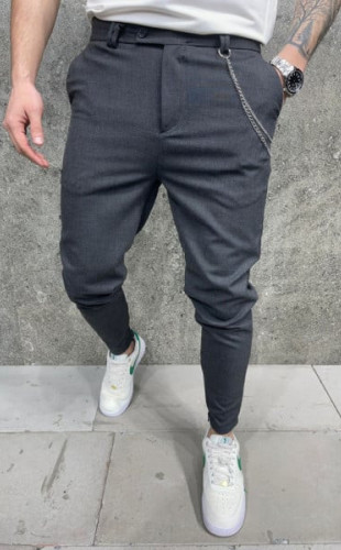 Pantaloni slimfit casual antracit