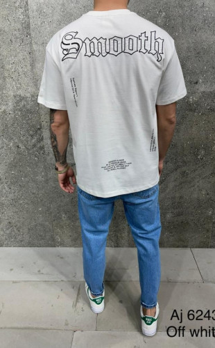 Tricou oversize smooth off white aj-6243