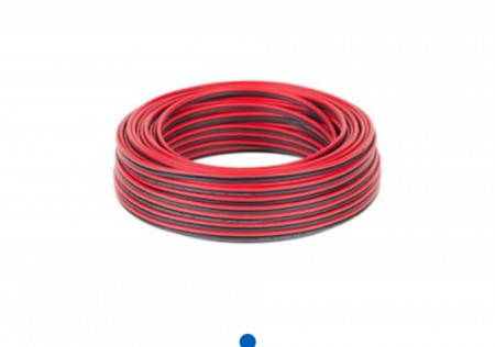Cablu pentru boxe rosu-negru 25 m diametru 2x 0,75mm